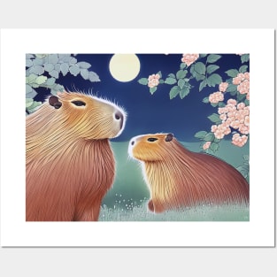 Capybara Ukiyo-e Posters and Art